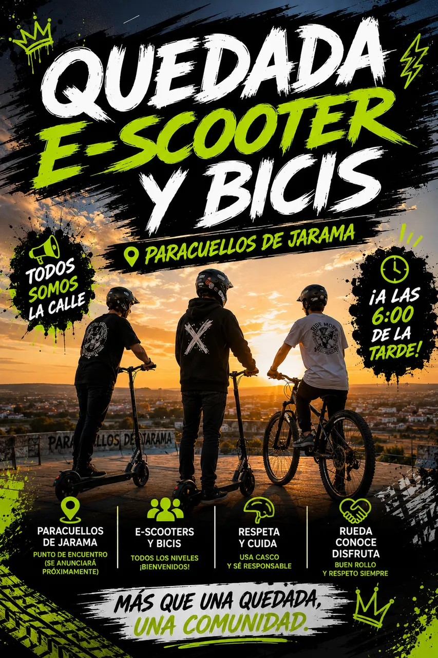 Quedada Paracuellos de Jarama para e-scooters y bicis